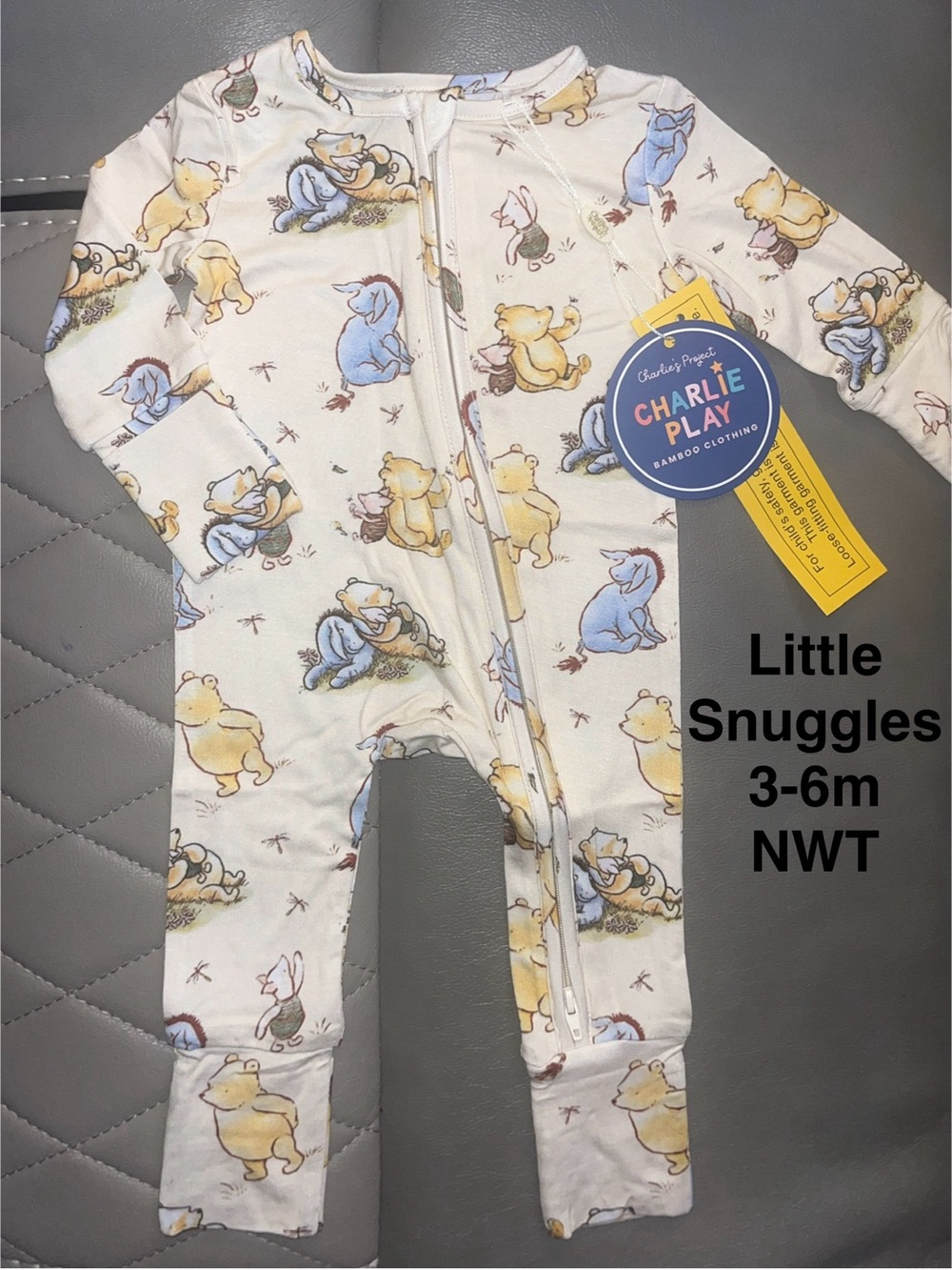 Charlie Play Bamboo Zippy - Pooh Print